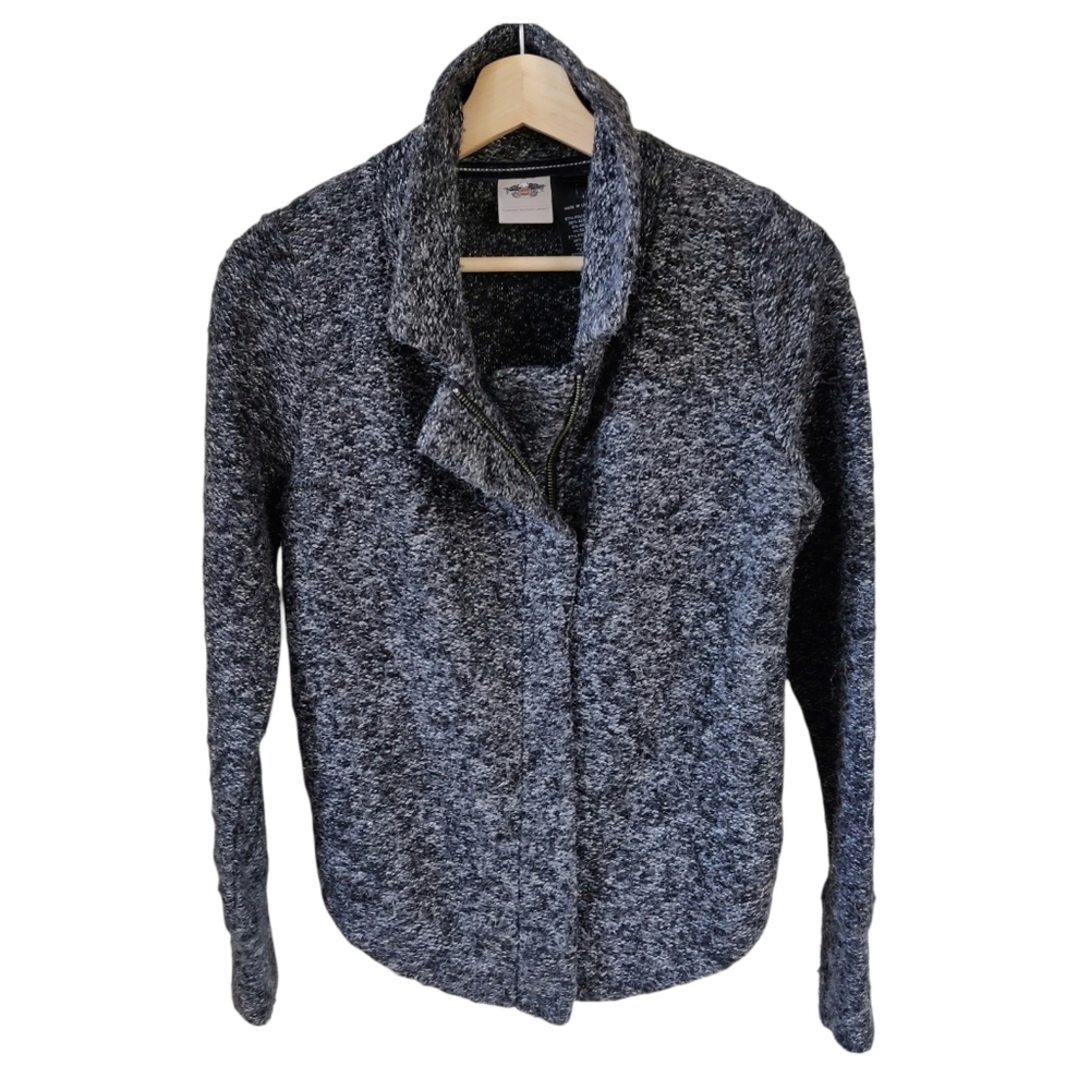 Harley Davidson Womens Zip-Up Grey Genuine Motorclothes Cardigan Jacket Small